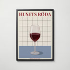 Husets Röda affisch i modern svart ram – stark kontrast och stil, Bozetto poster