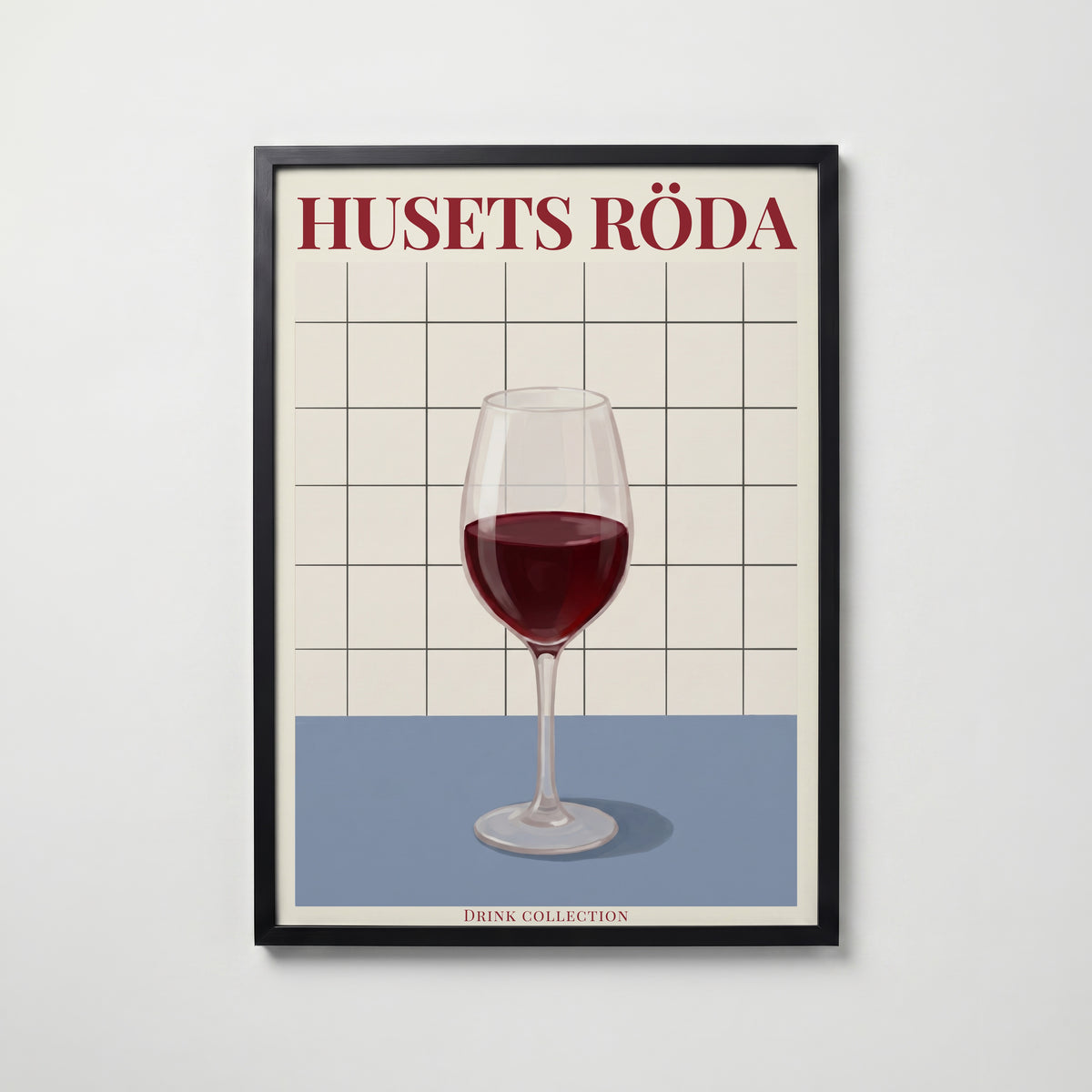 Husets Röda affisch i modern svart ram – stark kontrast och stil, Bozetto poster