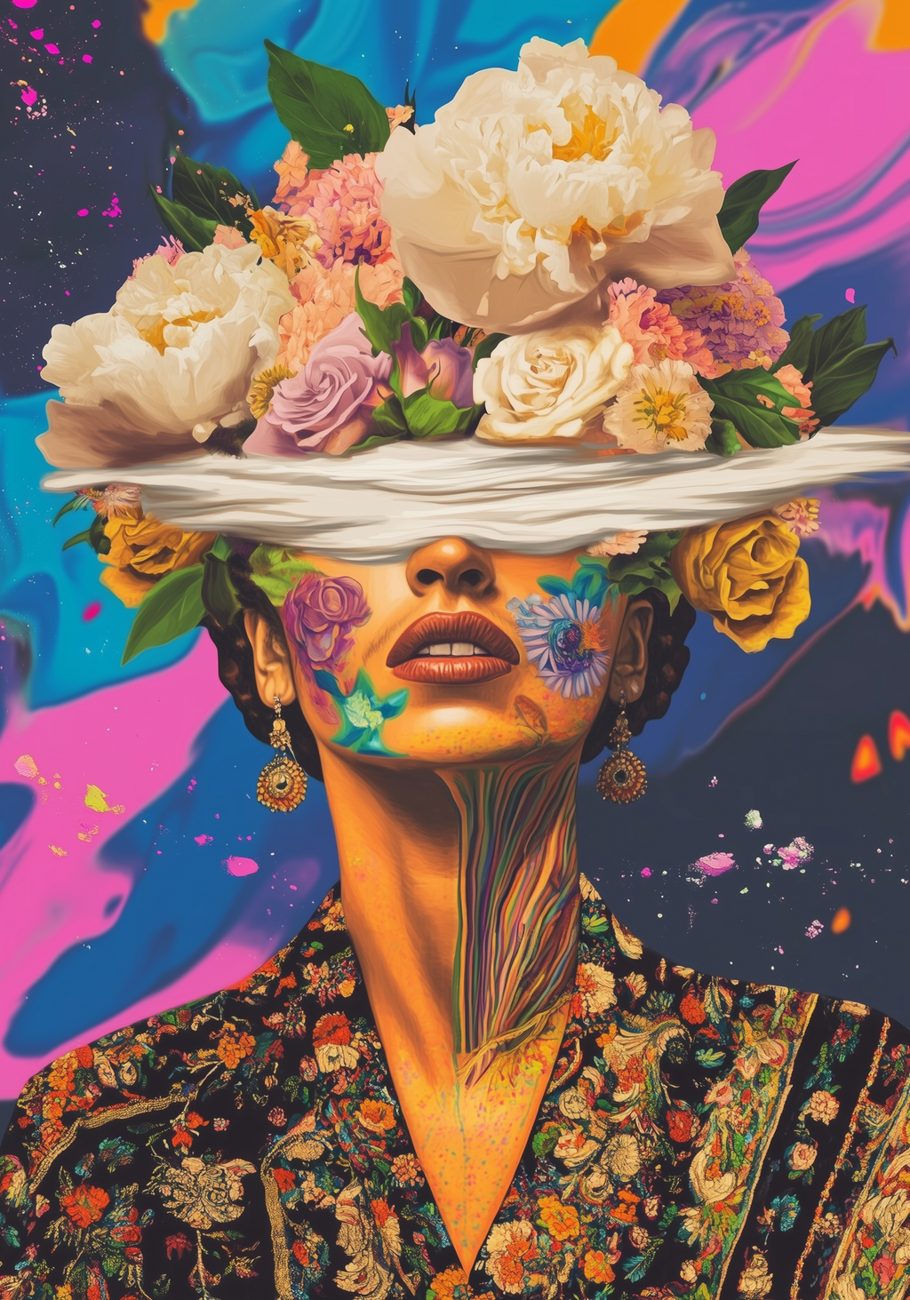 Floral Kahlo Mindscape poster visad rakt fram – Bozetto affisch i hög tryckkvalitet