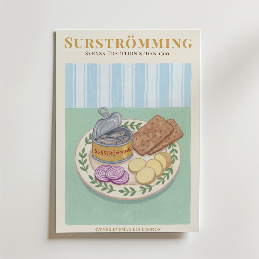 Surströmming – stilfullt konsttryck från Bozetto, tryckt på matt finpapper i hög tryckkvalitet