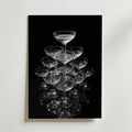 Champagne Glas Pyramid No.2 – stilfullt konsttryck från Bozetto, tryckt på matt finpapper