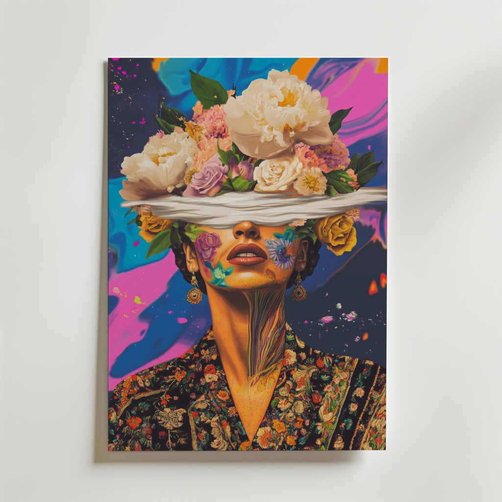 Floral Kahlo Mindscape – stilfullt konsttryck från Bozetto, tryckt på matt finpapper