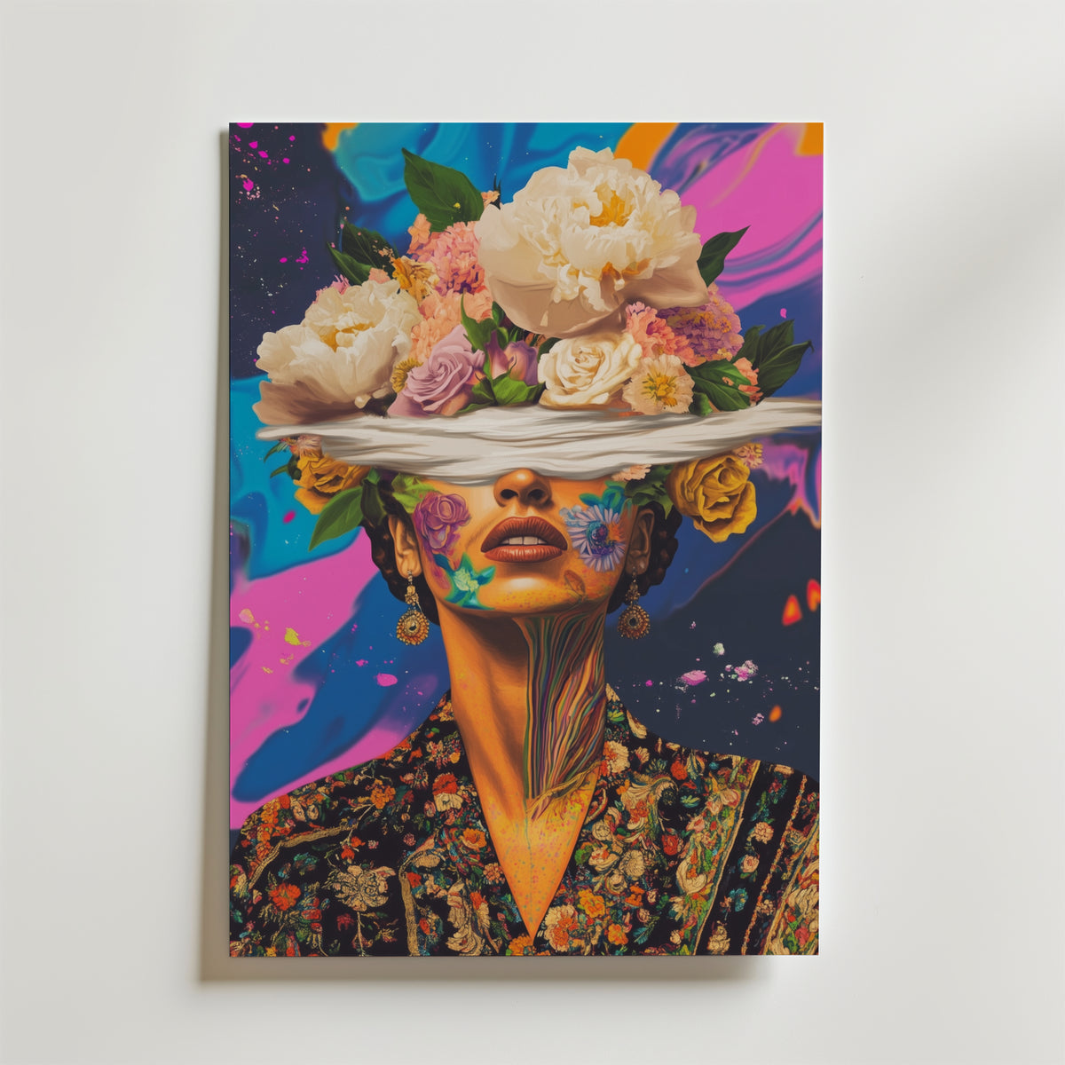 Floral Kahlo Mindscape – stilfullt konsttryck från Bozetto, tryckt på matt finpapper
