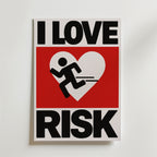 Love Risk – stilfullt konsttryck från Bozetto, tryckt på matt finpapper i hög tryckkvalitet