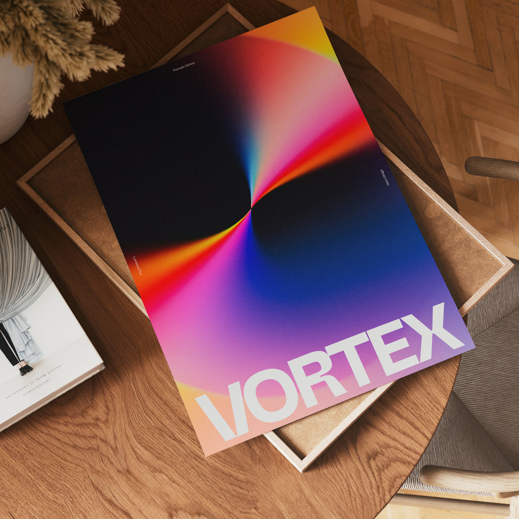 Neon Vortex poster visad rakt fram – Bozetto affisch i hög tryckkvalitet i hög tryckkvalitet