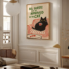 Approved by the Cat poster i ljust vardagsrum utan passepartout, kant till kant motiv, Bozetto