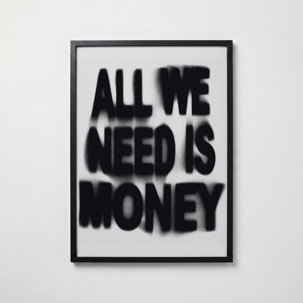 Blurred Money Statement Poster – svart ram