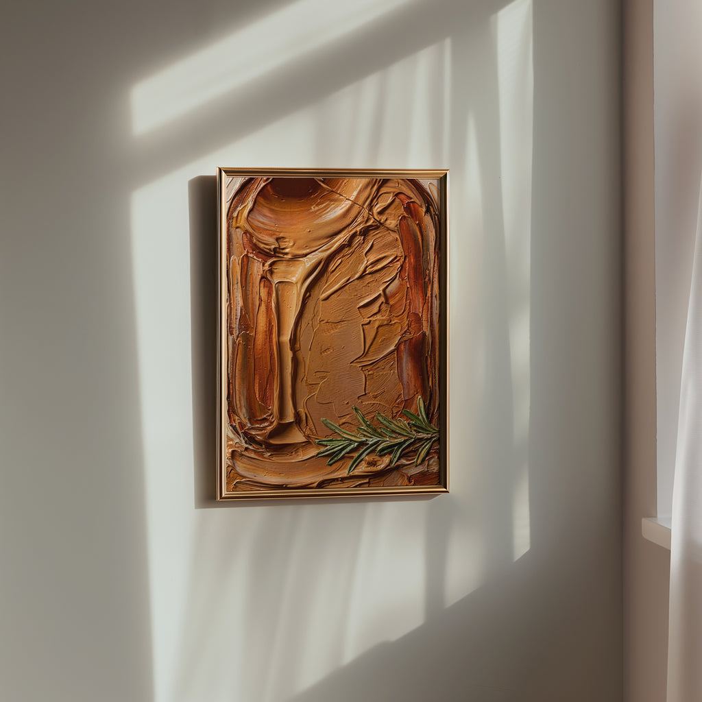 Amber Clay Poster med svart ram
