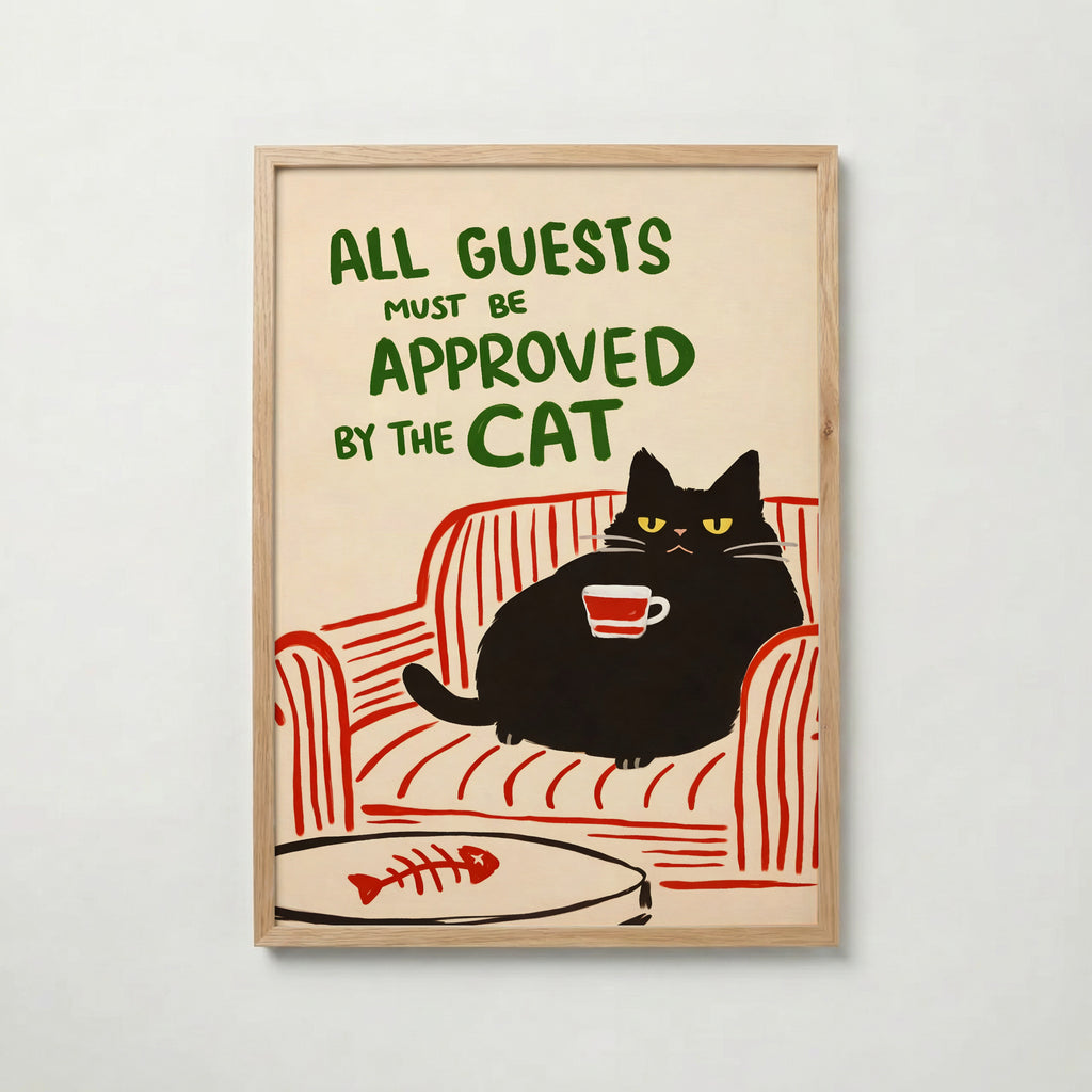 Approved by the Cat – affisch med snyggt motiv, köp enkelt hos Bozetto i flera storlekar
