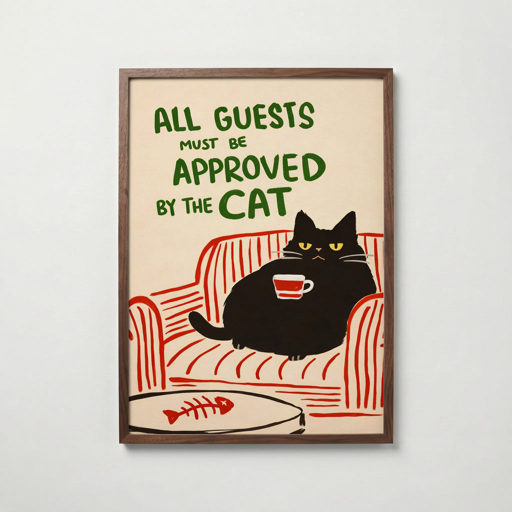 Approved by the Cat affisch på vit bakgrund – köp enkelt hos Bozetto i hög kvalitet