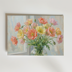 Pastel Poppy Bouquet – stilfullt konsttryck från Bozetto, tryckt på matt finpapper