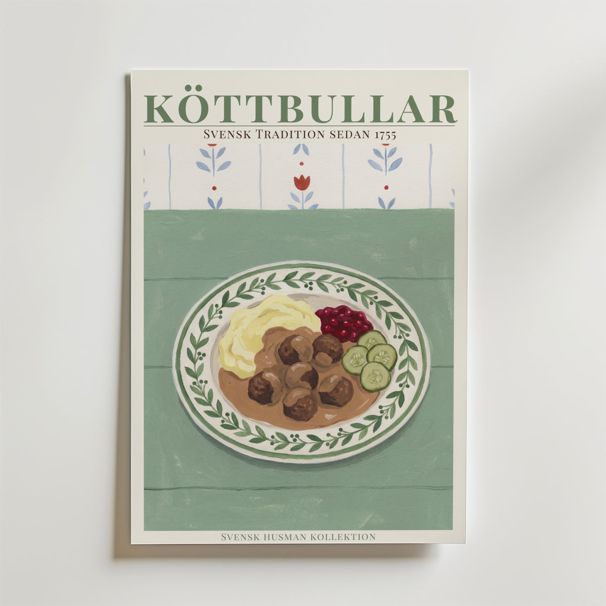 Köttbullar – stilfullt konsttryck från Bozetto, tryckt på matt finpapper i hög tryckkvalitet