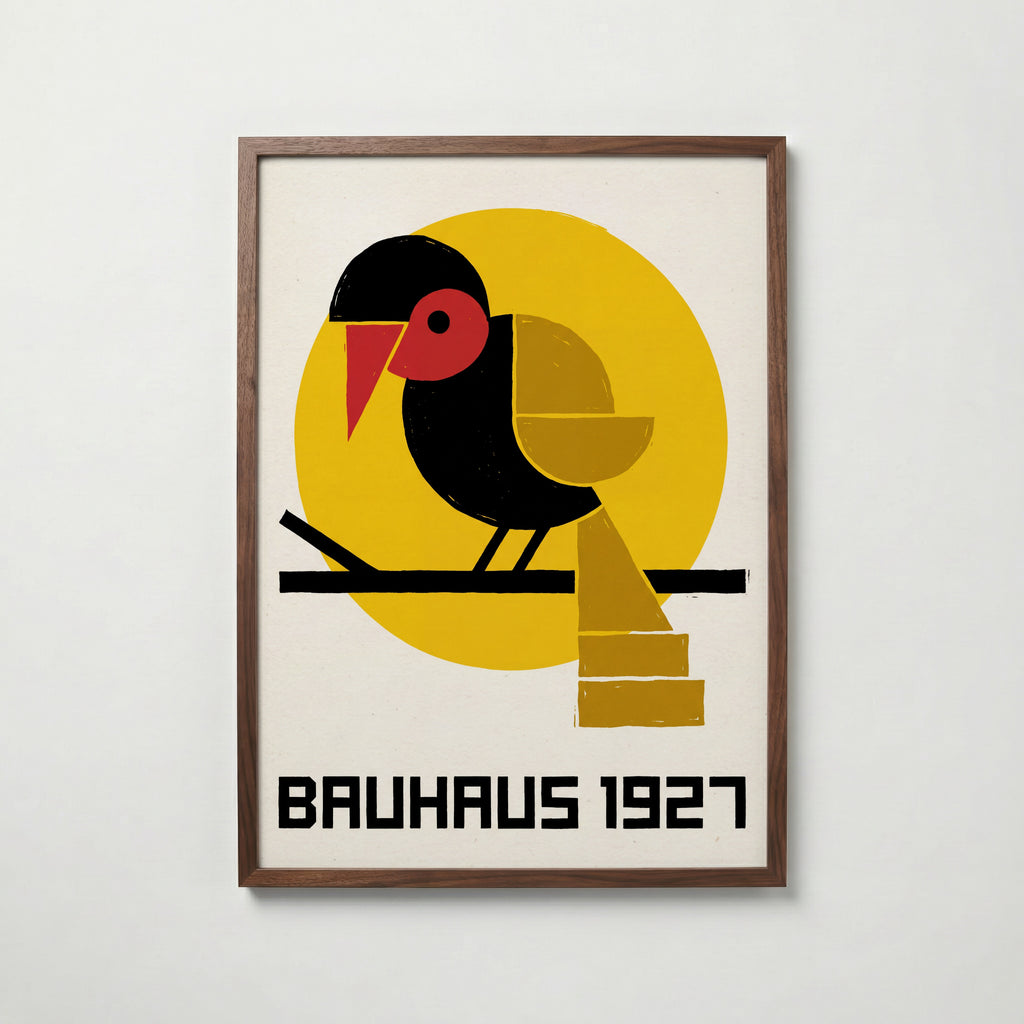 Bauhaus Bird Poster – valnötsram