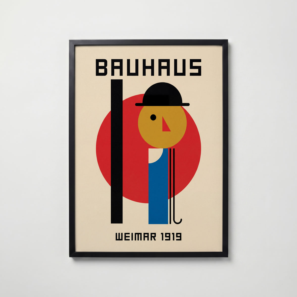 Bauhaus Gentleman Poster – svart ram