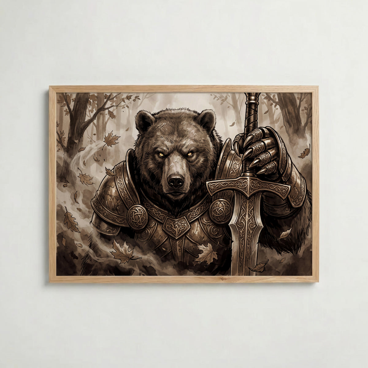 Bear Knight Poster i rumskomposition med ekram