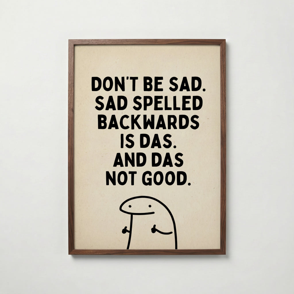 Das Not Good konsttryck på vit bakgrund – elegant Bozetto affisch för hemmet i hög tryckkvalitet