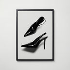 Patent Slingback Heels Poster – svart ram