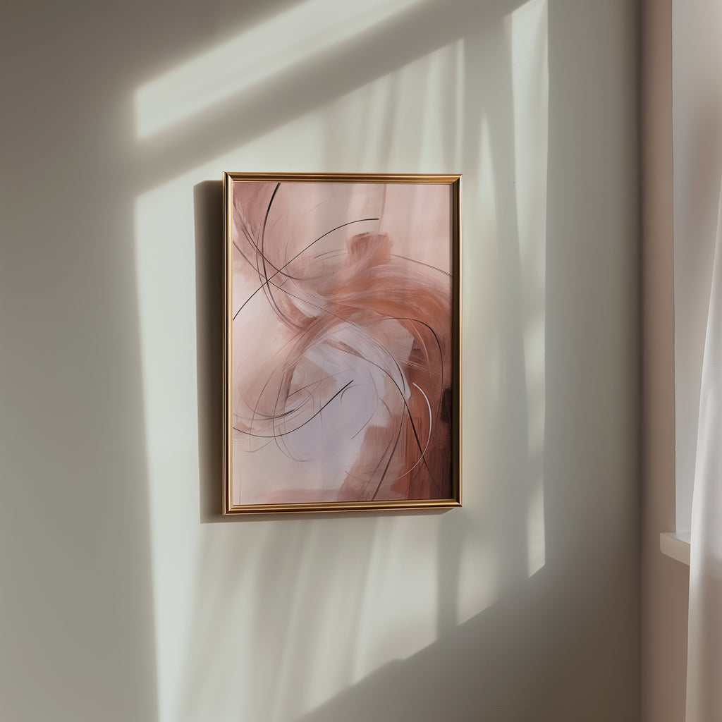 Blush Vortex Poster med svart ram