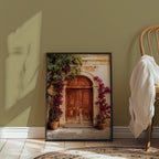 Bougainvillea Door Poster med valnötsram