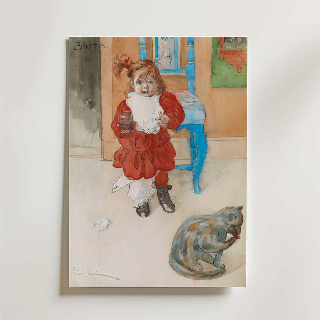 Carl Larsson Brita i – stilfullt konsttryck från Bozetto, tryckt på matt finpapper