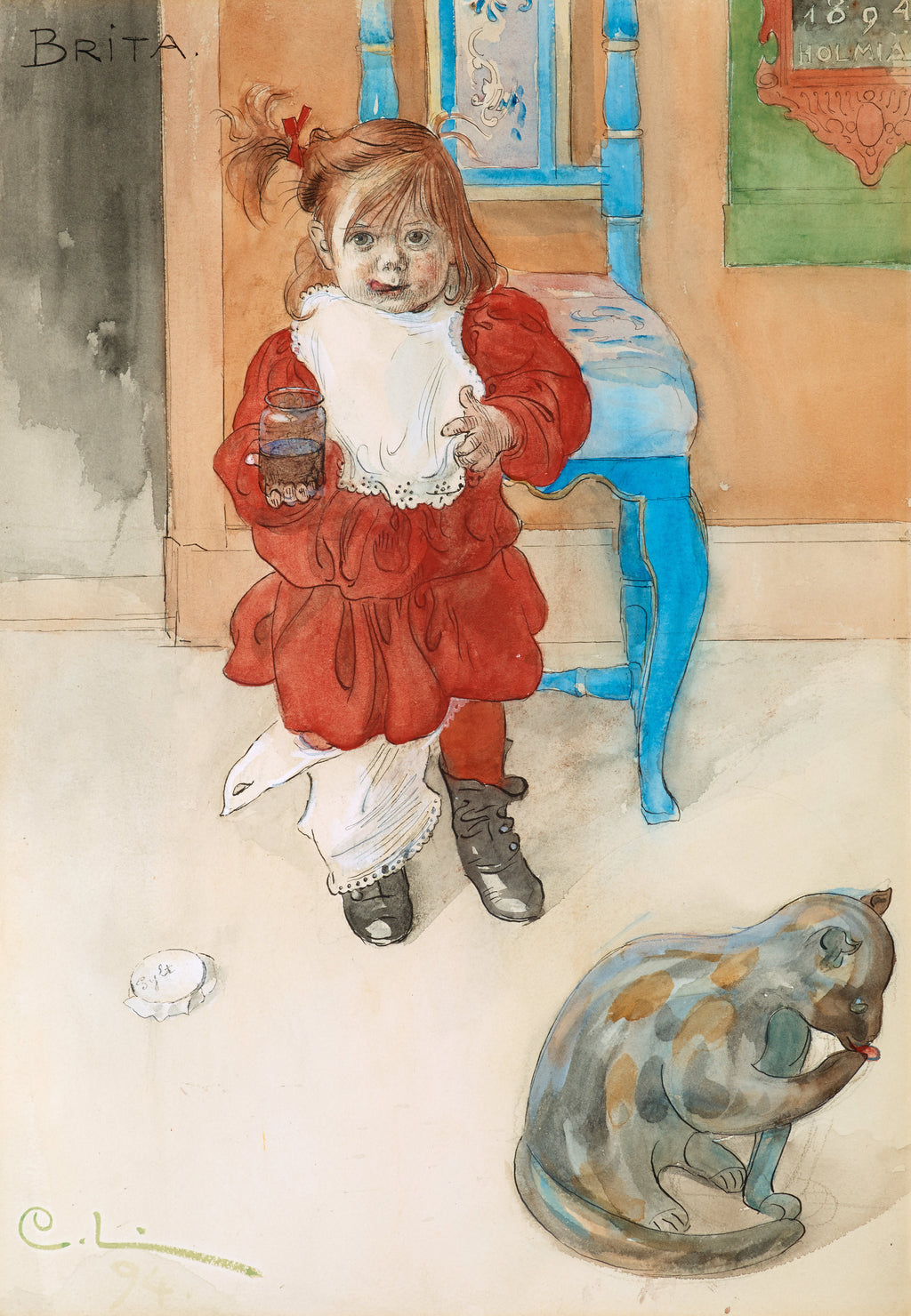 Carl Larsson Brita i – affisch med snyggt motiv, köp enkelt hos Bozetto i flera storlekar