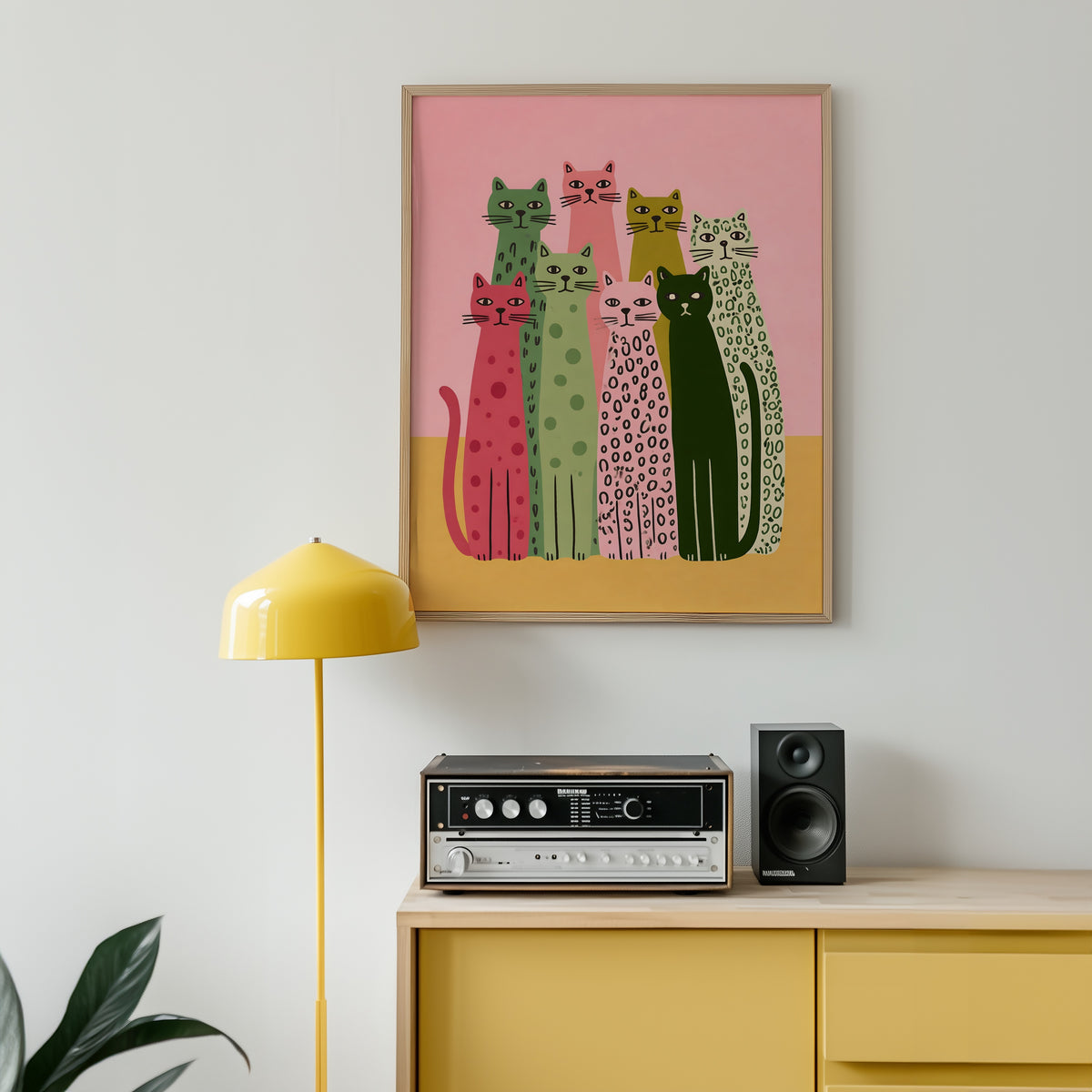 Colorful Cat Lineup Poster