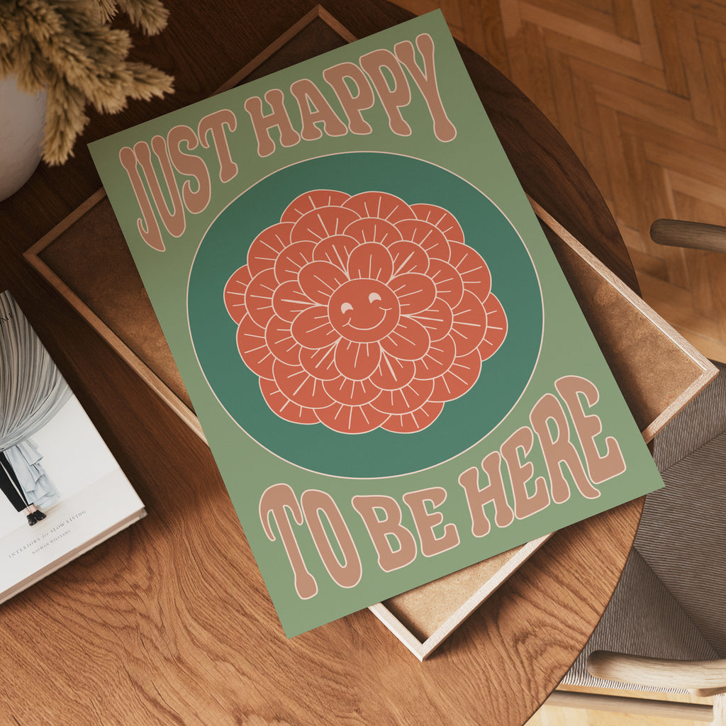 Just Happy Flower poster visad rakt fram – Bozetto affisch i hög tryckkvalitet i hög tryckkvalitet