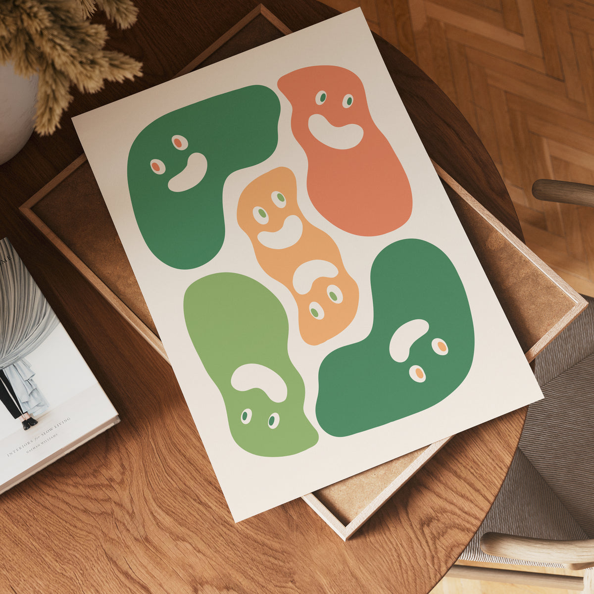 Happy Blobs Abstract poster visad rakt fram – Bozetto affisch i hög tryckkvalitet