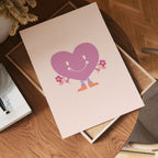 Happy Heart Character poster visad rakt fram – Bozetto affisch i hög tryckkvalitet