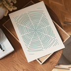 Teal Spiral Symmetry poster visad rakt fram – Bozetto affisch i hög tryckkvalitet