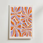 Retro Bloom Swirl – stilfullt konsttryck från Bozetto, tryckt på matt finpapper i hög tryckkvalitet