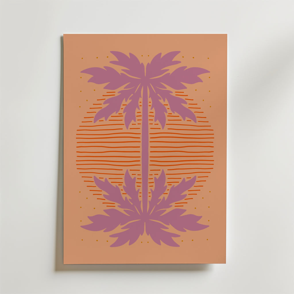 Mirrored Palms – stilfullt konsttryck från Bozetto, tryckt på matt finpapper i hög tryckkvalitet