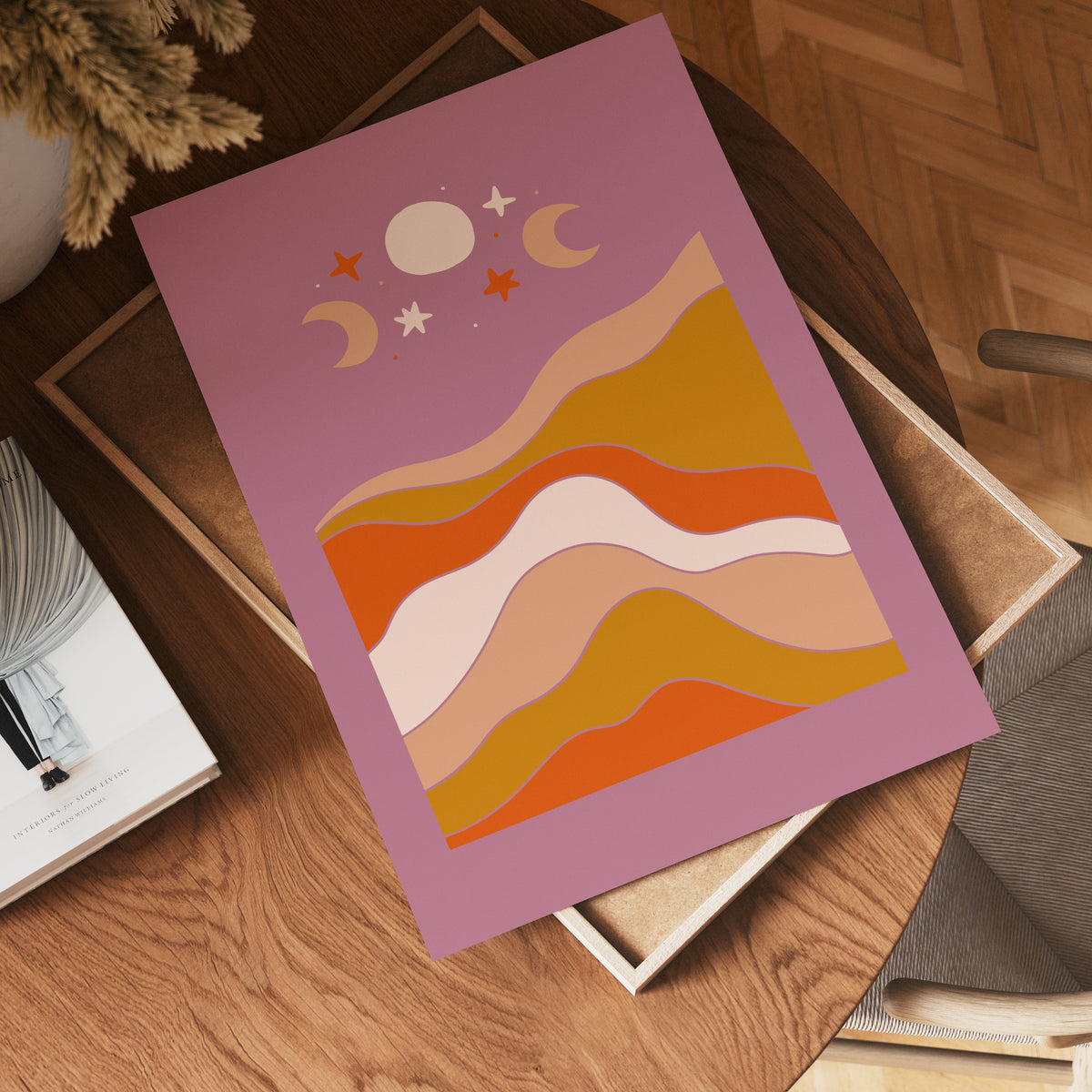 Desert Moonscape poster visad rakt fram – Bozetto affisch i hög tryckkvalitet i hög tryckkvalitet
