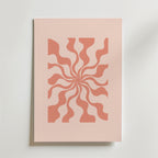 Retro Swirl Rose – stilfullt konsttryck från Bozetto, tryckt på matt finpapper i hög tryckkvalitet