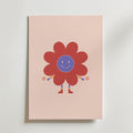 Happy Flower Character – stilfullt konsttryck från Bozetto, tryckt på matt finpapper