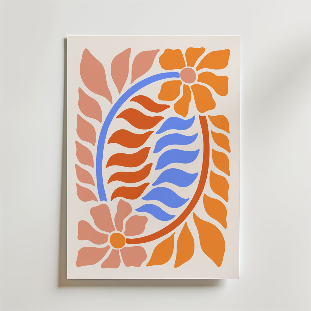 Tropical Flow Abstract – stilfullt konsttryck från Bozetto, tryckt på matt finpapper