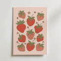 Cute Strawberries – stilfullt konsttryck från Bozetto, tryckt på matt finpapper i hög tryckkvalitet