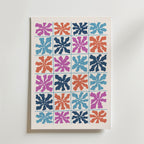 Color Block Flower Grid – stilfullt konsttryck från Bozetto, tryckt på matt finpapper