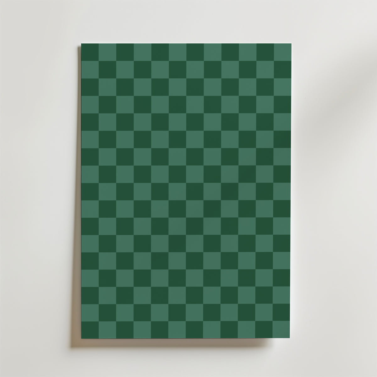 Green Checkerboard – stilfullt konsttryck från Bozetto, tryckt på matt finpapper