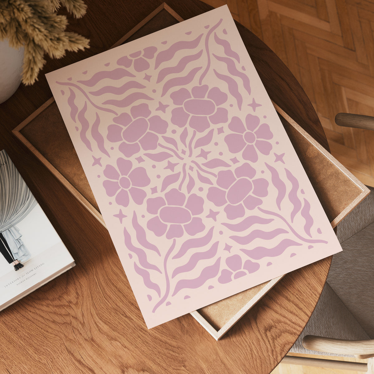 Lavender Floral Symmetry – affisch med stilfullt motiv från Bozetto i hög kvalitet