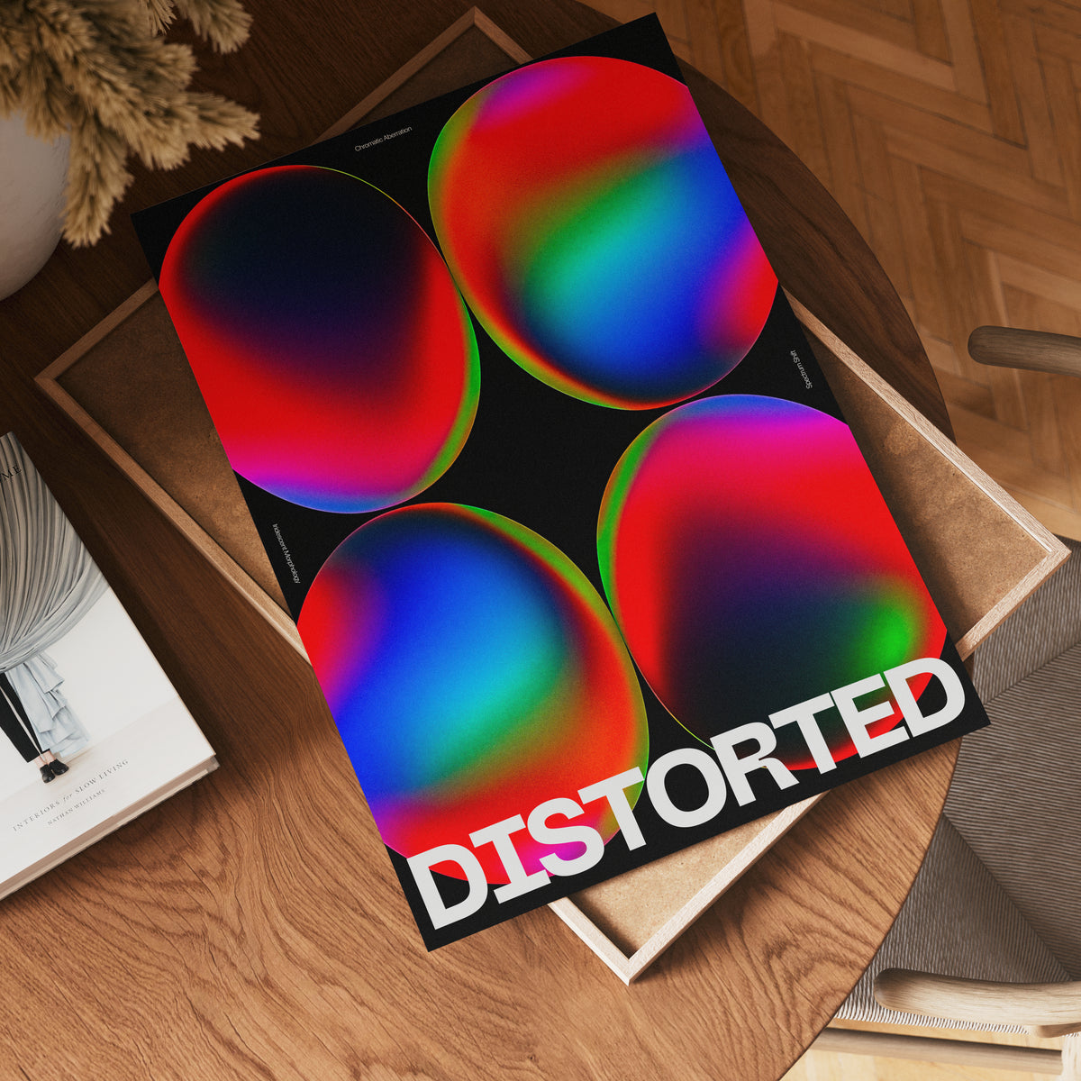 Chromatic Distortion Grid poster visad rakt fram – Bozetto affisch i hög tryckkvalitet