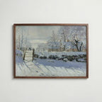 Claude Monet The Magpie affisch i valnötsram – mörkbrun inramning med lyxig känsla, Bozetto