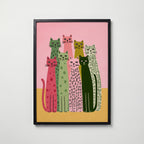 Colorful Cat Lineup – affisch med snyggt motiv, köp enkelt hos Bozetto i flera storlekar