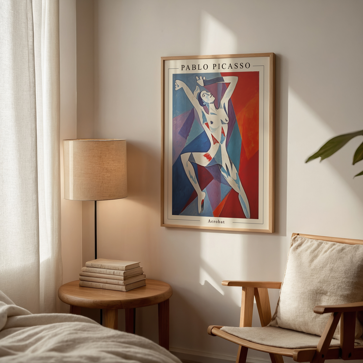 Picasso Echoes of Freedom affisch i ljust minimalistiskt vardagsrum – köp enkelt hos Bozetto