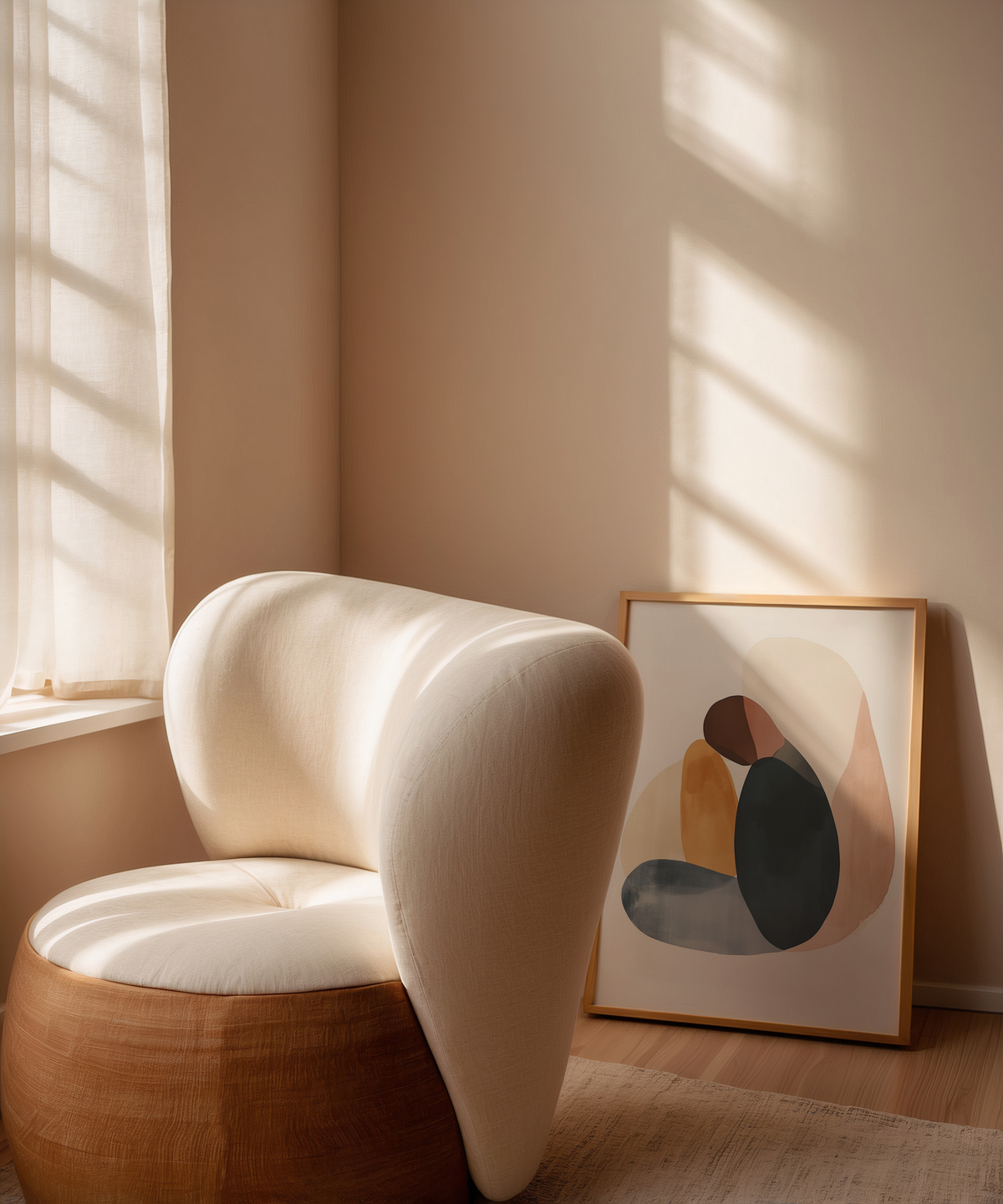 Mockup av Abstract Embrace affisch på vägg – köp enkelt hos Bozetto i hög kvalitet