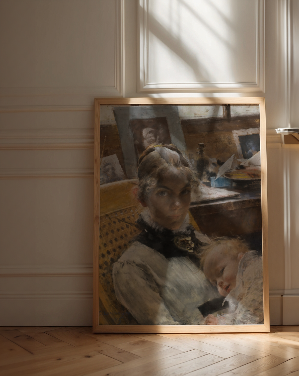 Mockup av Carl Larsson Wife and their affisch på vägg – köp enkelt hos Bozetto i hög kvalitet