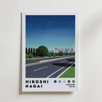 Mockup av Hiroshi Nagai City Driveway affisch på vägg – köp enkelt hos Bozetto i hög kvalitet