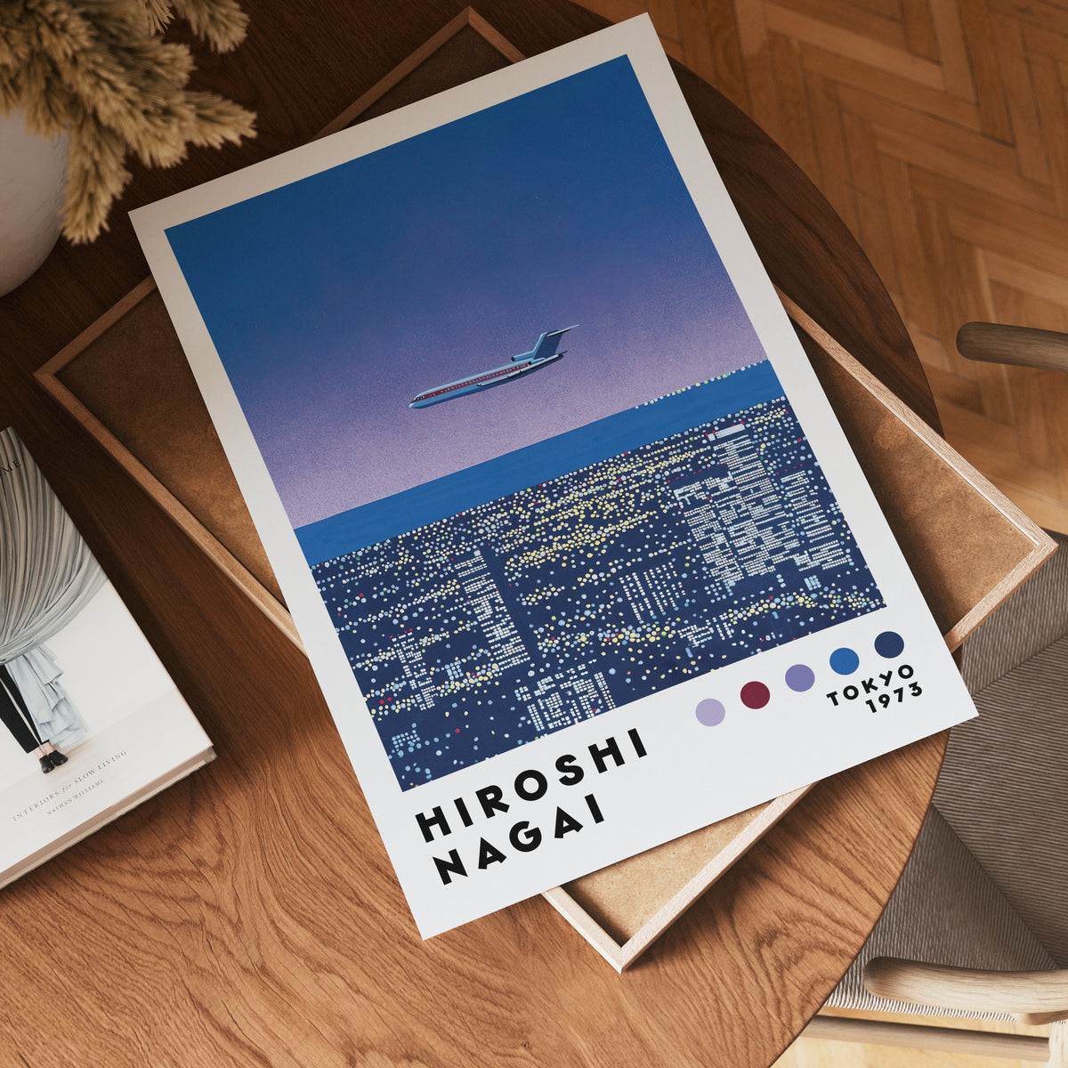 Väggmockup med Hiroshi Nagai Twilight – köp enkelt hos Bozetto affisch i hög kvalitet