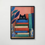 Curious Book Cat – affisch med snyggt motiv, köp enkelt hos Bozetto i flera storlekar