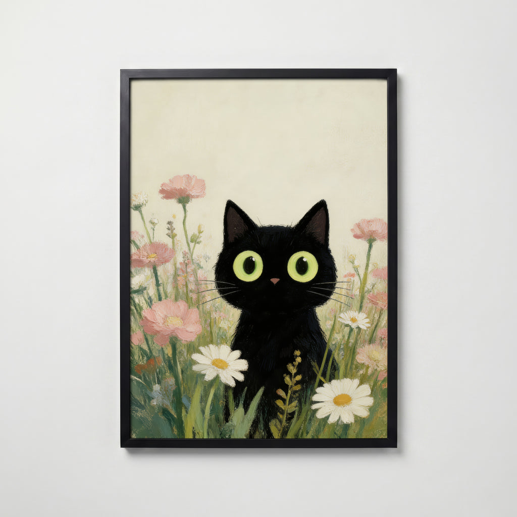 Curious Meadow Cat – affisch med snyggt motiv, köp enkelt hos Bozetto i flera storlekar